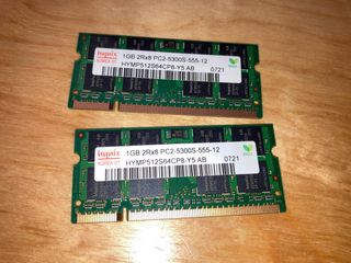 2x Hynix 1GB DDR2 PC2-5300S-555-12 RAM