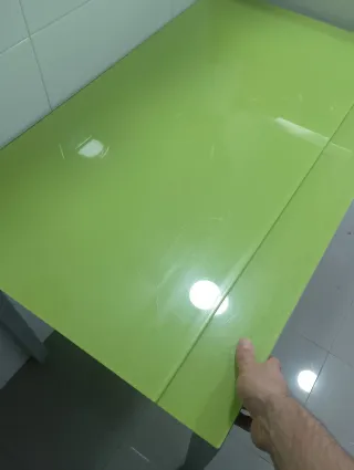 Mesa Cocina Extensible Cristal y Metal