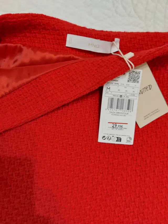 Falda Mango Roja Talla M