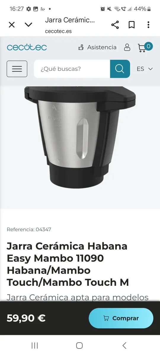 Jarra Habana Cecotec Mambo Touch sin estrenar