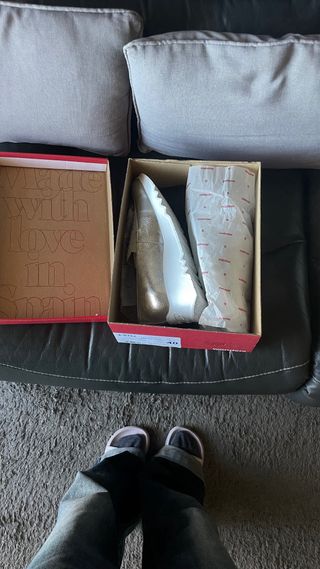 Mocasines Wonder Piel Plata Sin Estrenar