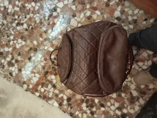 Mochila Chanel Marrón Piel Acolchada