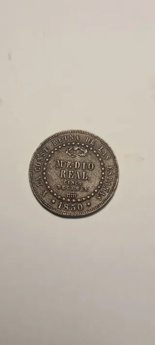 Moneda Medio Real Isabel II 1850