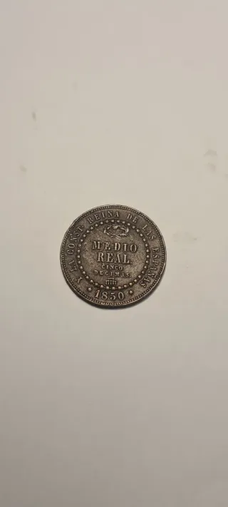 Moneda Medio Real Isabel II 1850
