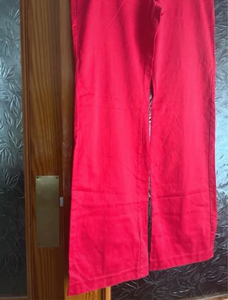 Pantalón Mango Mujer Rojo