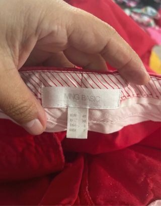 Pantalón Mango Mujer Rojo