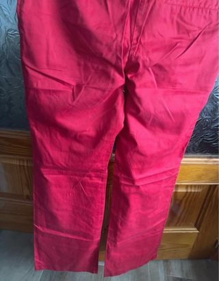 Pantalón Mango Mujer Rojo