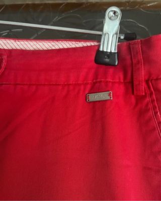 Pantalón Mango Mujer Rojo