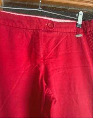 Pantalón Mango Mujer Rojo