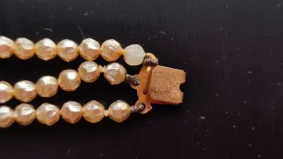 Pulsera Fallera Dorada con tres filas de Perlas