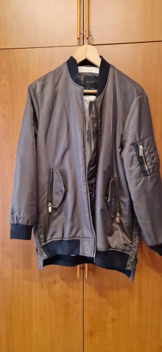 Parka Zara Basic verde caki Talla M