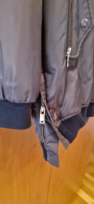 Parka Zara Basic verde caki Talla M