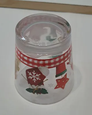 Set 6 Bicchieri in vetro natalizi