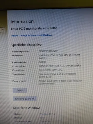 Scheda Madre+ i5 7500, ram ddr4+ Alimentatore 600w