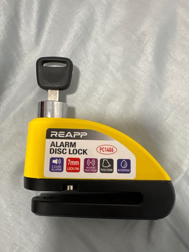 Candado disco moto REAPP amarillo