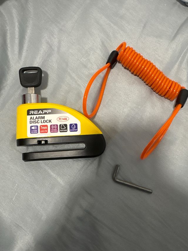 Candado disco moto REAPP amarillo