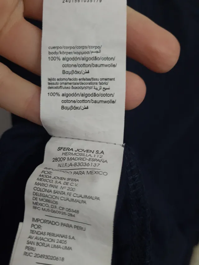 Top Sfera Azul Algodão