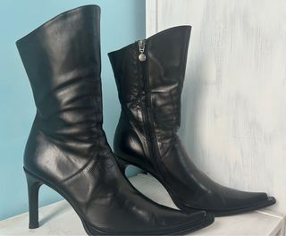 Stivali Gianni Bravo neri in fiore di vitello