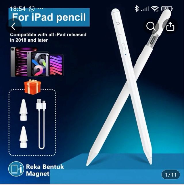 Lápis iPad Stylus 3ª gen. Branco novo.