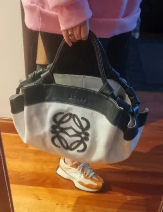 Bolso LOEWE VINTAGE Piel Blanco/Negro