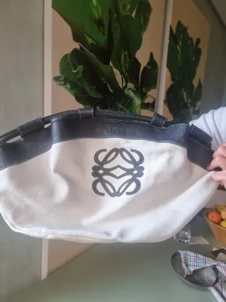 Bolso LOEWE VINTAGE Piel Blanco/Negro