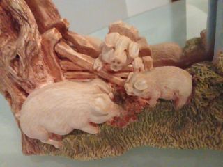 Specchio decorativo maialini e albero