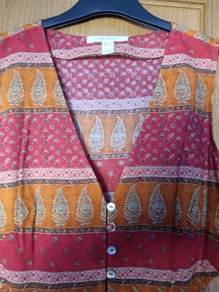 Vestido estampado naranja y rojo