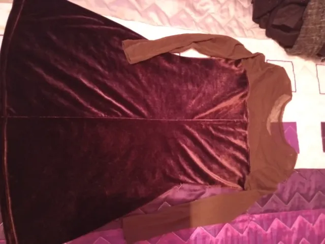 SOLO ENVÍOS. Vestido de terciopelo marrón