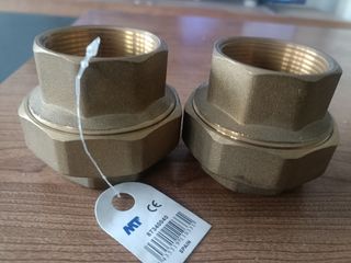2 Racores de Unión Latón 1 1/2" hembra hembra