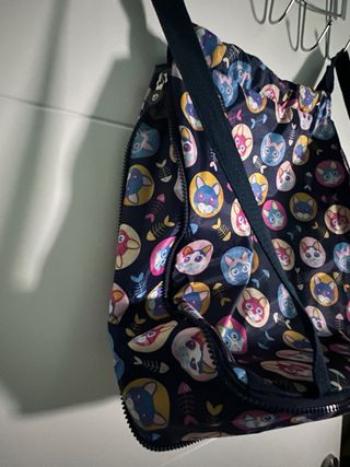 Mochila Estampado Gatos Azul Multicolor