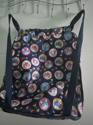 Mochila Estampado Gatos Azul Multicolor