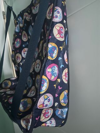 Mochila Estampado Gatos Azul Multicolor