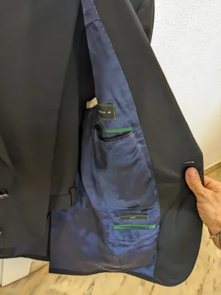 Traje Purificación García Azul Oscuro 100% Lana