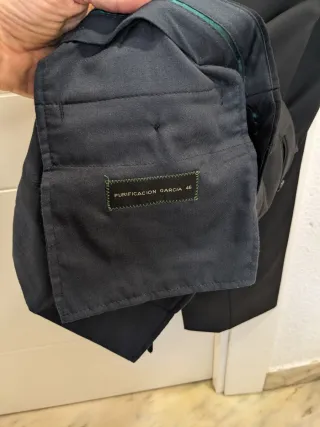 Traje Purificación García Azul Oscuro 100% Lana