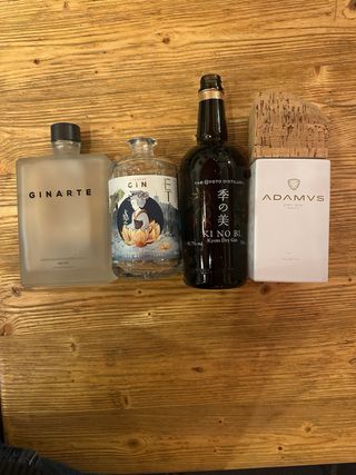 Set 4 bottiglie gin vuote