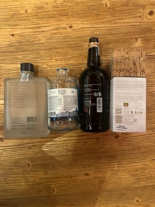 Set 4 bottiglie gin vuote