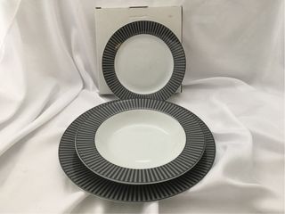 Bitossi Home Set 12 Piatti Grigio Bianco