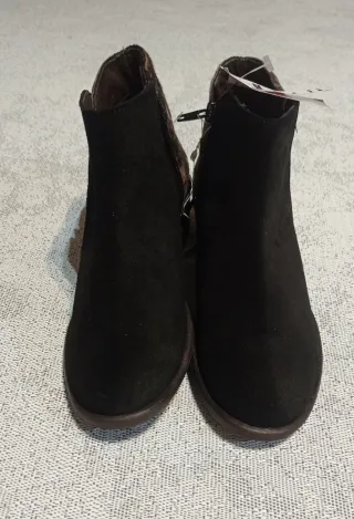 Botines ante marrón chocolate y leopardo