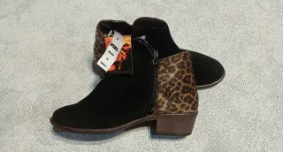 Botines ante marrón chocolate y leopardo