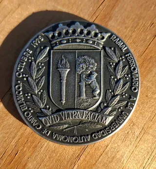 Medalla Plata Universidad Ramal Ferroviario 1975