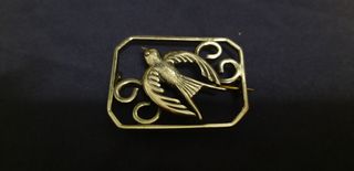 Broche antiguo plata forma de golondrina