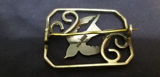 Broche antiguo plata forma de golondrina