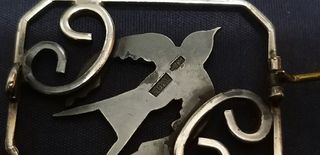 Broche antiguo plata forma de golondrina