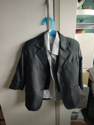 Traje Chaqueta Niño Gris Oscuro Talla 4-5