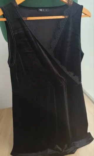 Vestido fiesta terciopelo negro talla L