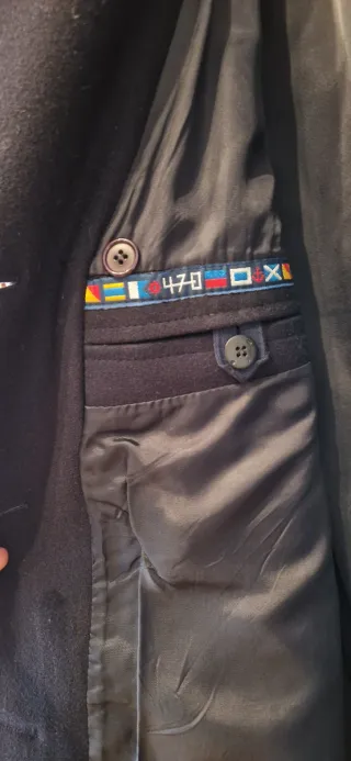 Abrigo de lana azul hombre