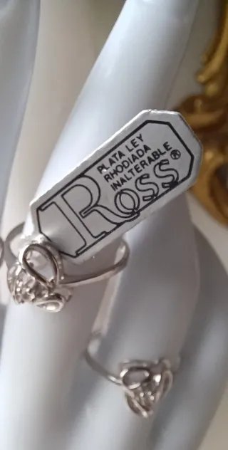 Anillo Plata Rodiada tipo trebol