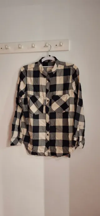 Camisa de cuadros mujer, manga larga T.M.