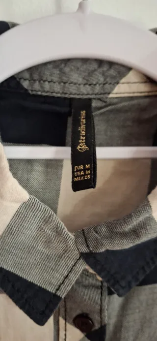 Camisa de cuadros mujer, manga larga T.M.