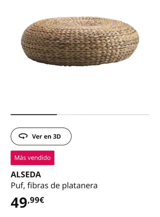 Puff redondo mimbre Ikea